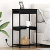 vidaXL Bedside Cabinet with Shelf Black Oak 16.14 x 12.20 x 29.92 in