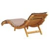 vidaXL Sunlounger Set of 2 Taupe Solid acacia wood Extra Long Foldable