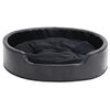 vidaXL Dog Bed Black Faux leather, plush, PP cotton, foam Medium