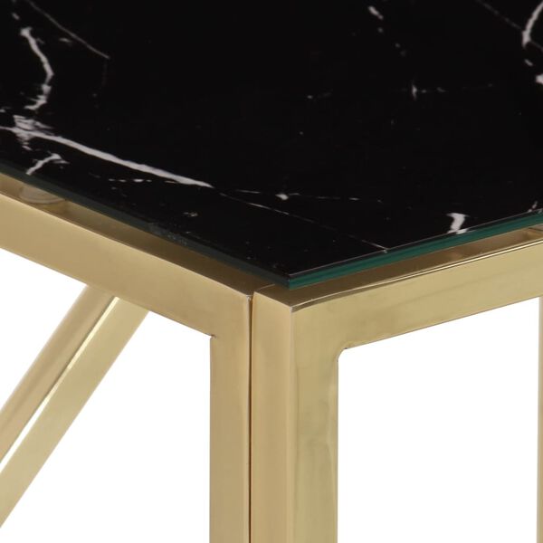 vidaXL Console Table Gold Stainless steel and tempered glass Console Table