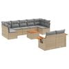 vidaXL Sofa Set Beige PE Rattan Large Modular Outdoor Sofa Set