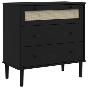 vidaXL Drawer Cabinet Black