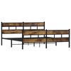 vidaXL Bed Frame Smoked Oak Steel, Engineered Wood 80 x 80 in Modern