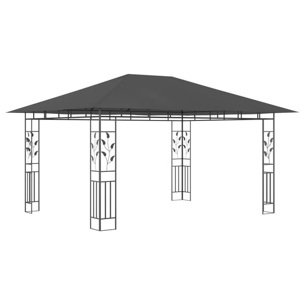 vidaXL Gazebo with Mosquito Net 13.1'x9.8'x9' Anthracite 0.6 oz/ft²