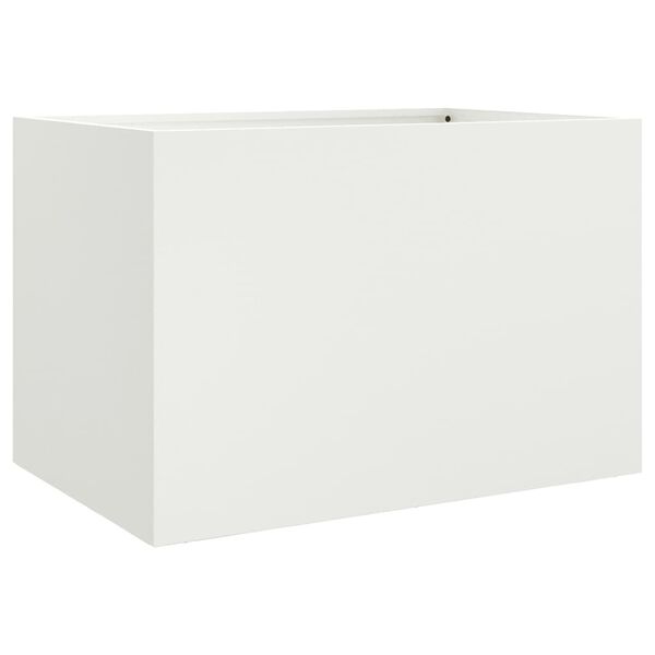 vidaXL Planter White Cold-rolled steel Medium Durable Planter