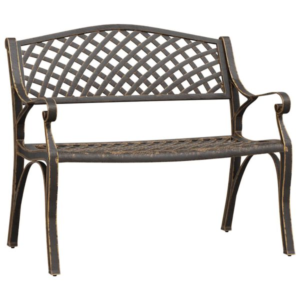 vidaXL Garden Bench Bronze Cast Aluminum, Cast Iron Medium Durable