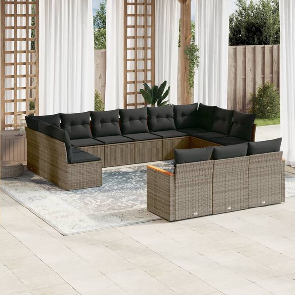 vidaXL Garden Sofa Set Gray