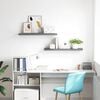 vidaXL Wall Shelf Set of 2 Gray Honeycomb MDF, metal frame Large
