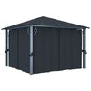 vidaXL Gazebo with Curtain 118.1x118.1" Anthracite Aluminium