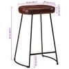 vidaXL Bar Stool Set of 2 Dark Brown
