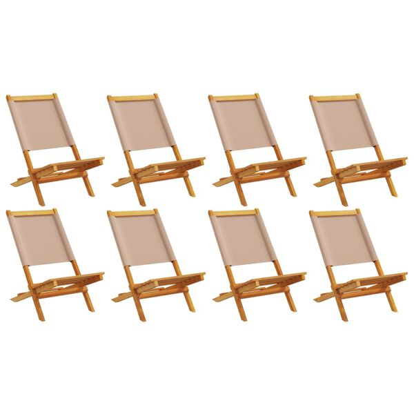 vidaXL Garden Chair Set of 8 Taupe