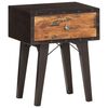 vidaXL Bedside Cabinet Black and Brown Solid Reclaimed Wood, MDF