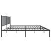 vidaXL Bed Frame Black Powder-coated steel King Bed Frame Rectangular