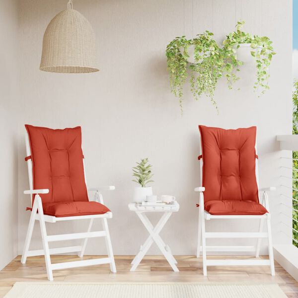 vidaXL Highback Chair Cushion Set of 2 Melange red 100% polyester
