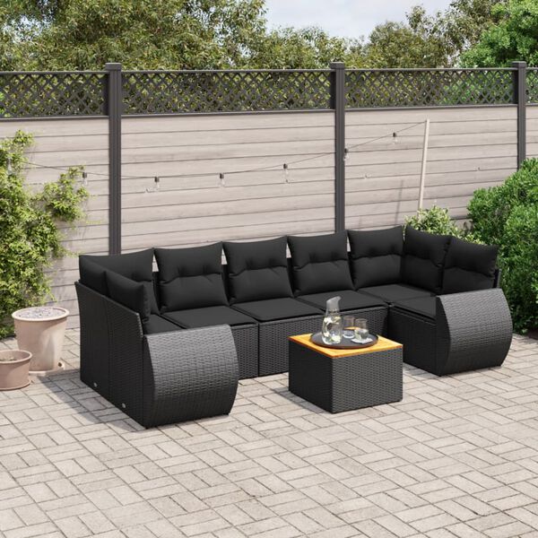vidaXL Garden Sofa Set Black