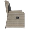 vidaXL Reclining Patio Chair Set of 2 Light grey PE rattan Standard