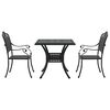 vidaXL Garden Table Set 3 pcs Black Cast Aluminium