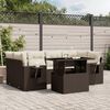 vidaXL Garden Sofa Set Brown PE rattan 7 Piece Set