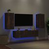 vidaXL TV Wall Unit Smoked oak Engineered wood Medium TV Wall Unit