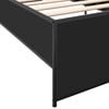 vidaXL Bed Frame Black Engineered wood and metal Small Single Durable