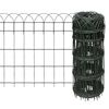 vidaXL Garden Border Fence Powder-coated Iron 82'x2.1'