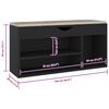 vidaXL Shoe Bench with Cushion Black 40.9"x11.8"x19.3" Engineered Wood