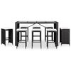 vidaXL 9 Piece Patio Dining Set Poly Rattan Black