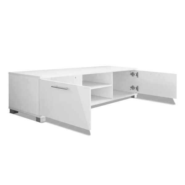 vidaXL TV Stand High-gloss white Engineered wood, MDF 47.2x15.9x13.8 in