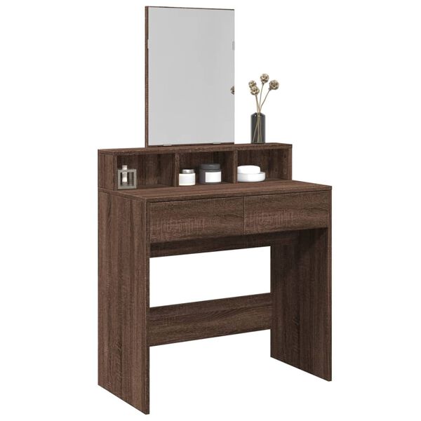 vidaXL Dressing Table Brown Oak Engineered Wood Medium Dressing Table