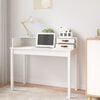 vidaXL Desk White Solid pine wood, faux leather (100% polyurethane)