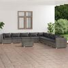 vidaXL Garden Lounge Set Gray PE rattan, powder-coated steel, plastic, glass