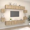 vidaXL 8 Piece TV Stand Set Sonoma Oak Engineered Wood