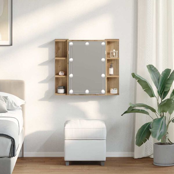 vidaXL Mirror Cabinet Artisan Oak Engineered wood, acrylic Medium