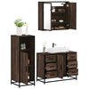 vidaXL Bathroom Furniture Set Brown oak Engineered wood, metal, glass