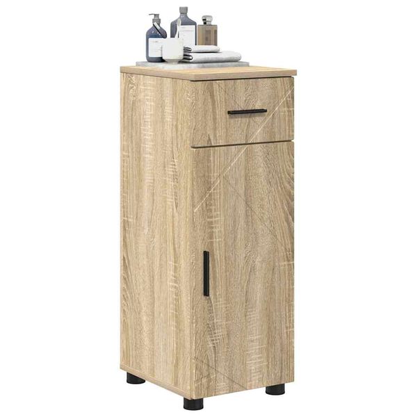 vidaXL Bathroom Cabinet with Door Sonoma Oak 11.81 x 13.78 x 31.50 in