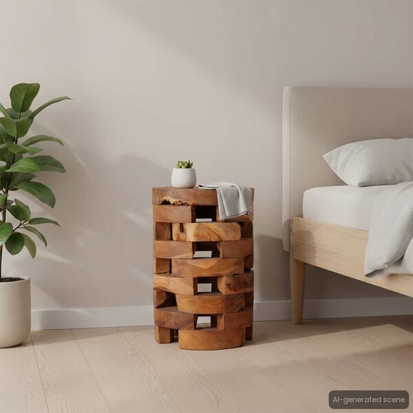 vidaXL Bedside Cabinet Teak Solid Teak Wood Medium Durable