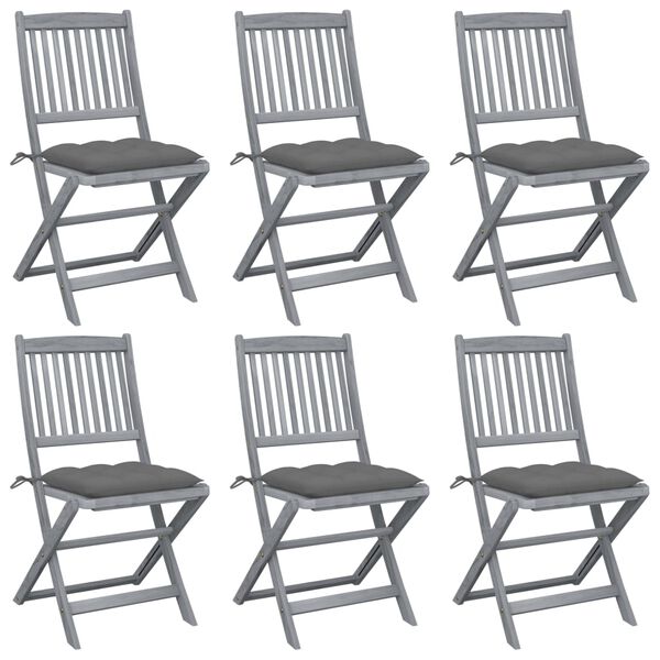 vidaXL Outdoor Chair Set of 6 Grey washed
