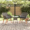 vidaXL Garden Chair 2 pcs Gray 55 x 62.5 x 82cm poly rattan