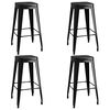 vidaXL Bar Set Black MDF, Metal Stackable Bar Set Rectangular Modern
