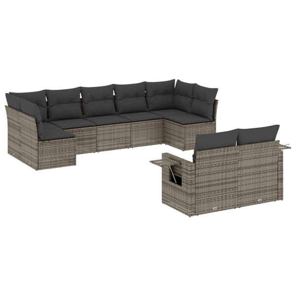 vidaXL Garden Sofa Set Grey Sofa, Dark Grey Cushions
