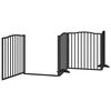 vidaXL Dog Gate Set of 4 Black Poplar wood 10.5 ft Foldable Dog Gate