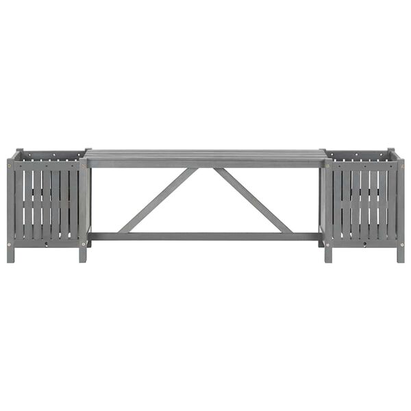vidaXL Garden Bench Grey Solid acacia wood 59 in Planters Garden Bench