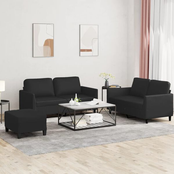 vidaXL Sofa Set Black