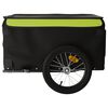 vidaXL Bike Trailer Black and Green 99.2 lb Iron
