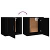 vidaXL Wall-mounted Bedside Cabinet Set of 2 Black Engineered wood