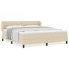 vidaXL Box Spring Bed with Mattress Cream 70.9" x 78.7" fabric