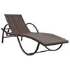 vidaXL Sun Lounger Set of 5 Brown Powder-coated steel, PE rattan Large