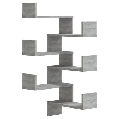 vidaXL Wall Corner Shelves 2 pcs Gray Sonoma 15.7"x15.7"x19.7" Engineered Wood