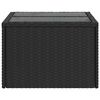 vidaXL Garden Table Black PE Rattan, Powder-Coated Steel, Tempered Glass
