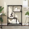 vidaXL Bookshelf Black Engineered wood and steel 31.9 x 14.2 x 45.3 in